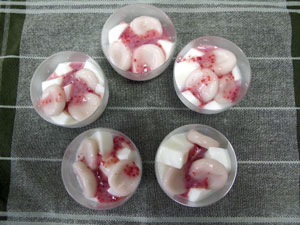 いちと白玉とミルク寒天